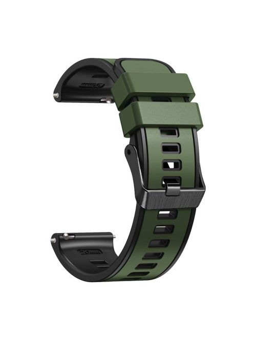 For Huawei Watch Buds / GT 3 SE / GT 3 Pro 46mm Silicone Watchband 22mm Dual Color Watch Strap - Army Green / Black