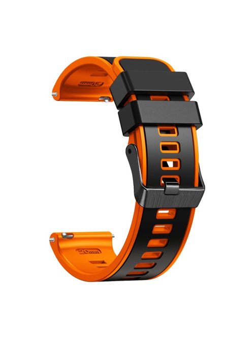 For Huawei Watch Buds / GT 3 SE / GT 3 Pro 46mm Silicone Watchband 22mm Dual Color Watch Strap - Black / Orange