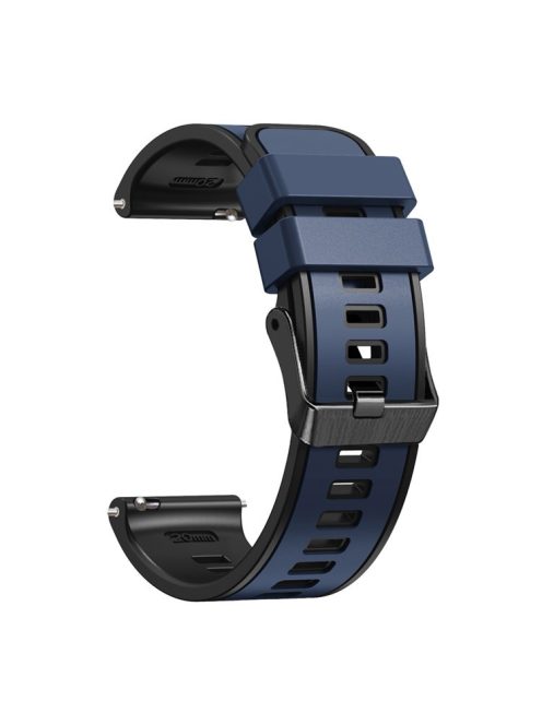 For Huawei Watch Buds / GT 3 SE / GT 3 Pro 46mm Silicone Watchband 22mm Dual Color Watch Strap - Dark Blue / Black