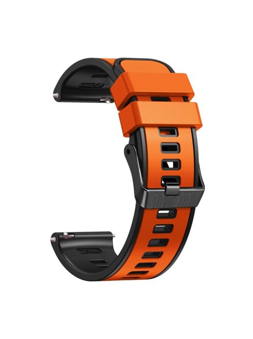 For Huawei Watch Buds / GT 3 SE / GT 3 Pro 46mm Silicone Watchband 22mm Dual Color Watch Strap - Orange / Black