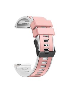   For Huawei Watch Buds / GT 3 SE / GT 3 Pro 46mm Silicone Watchband 22mm Dual Color Watch Strap - Pink / White