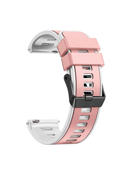 For Huawei Watch Buds / GT 3 SE / GT 3 Pro 46mm Silicone Watchband 22mm Dual Color Watch Strap - Pink / White