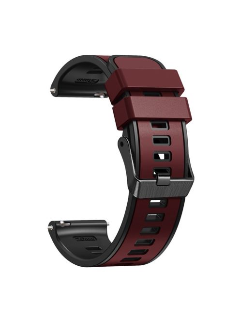 For Huawei Watch Buds / GT 3 SE / GT 3 Pro 46mm Silicone Watchband 22mm Dual Color Watch Strap - Wine Red / Black