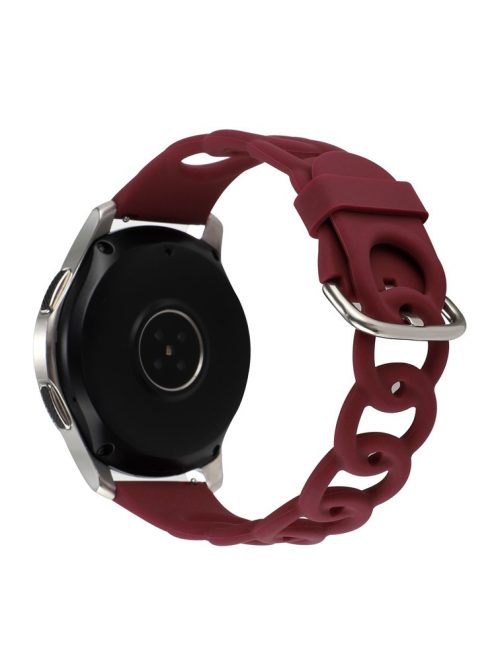 For Huawei Watch Buds / GT3 SE / GT3 Pro 46mm Silicone Watch Band 22mm Donut Hollow Replacement Wrist Strap - Wine Red