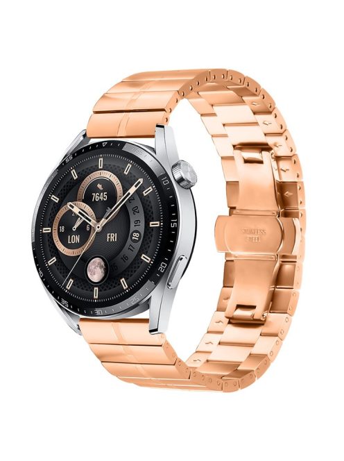 For Huawei Watch Buds Watch Band Stainless Steel Replacement Wrist Strap - Rose Gold