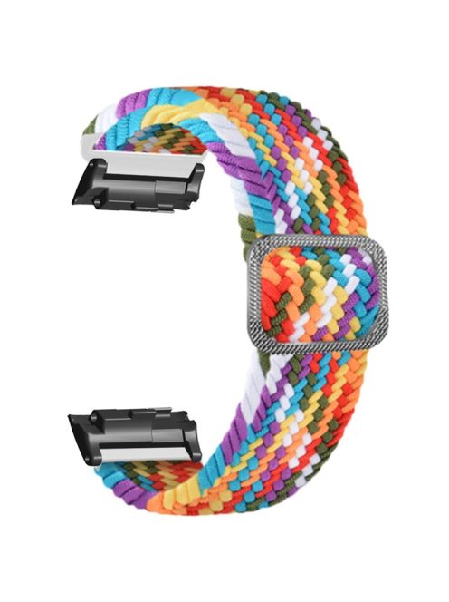 For Huawei Watch D Elastic Braided Nylon Watch Strap Adjustable Wrist Band - Rainbow