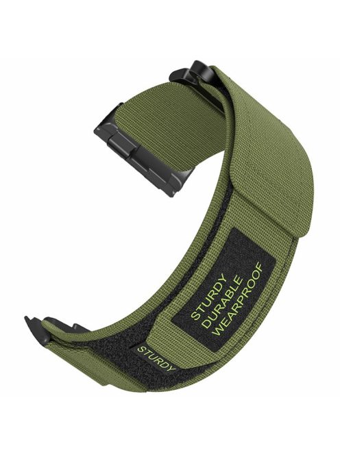 For Huawei Watch D Outdoor Climbing Watch Strap Magic Tape Breathable Nylon Band - Army Green