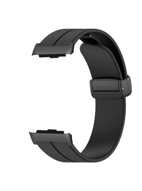 For Huawei Watch D Strap Replacement Soft Silicone Watch Strap with Magnetic Folding Buckle - Black