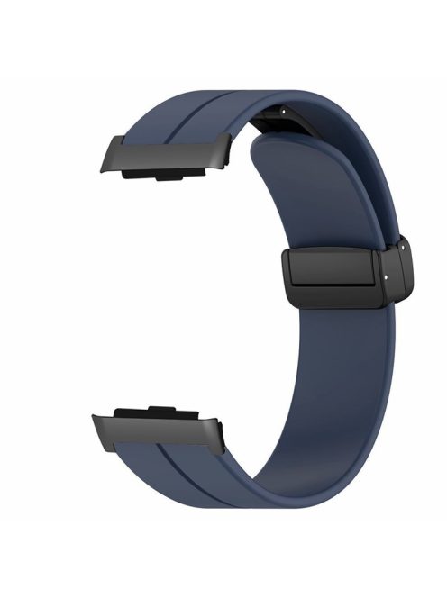 For Huawei Watch D Strap Replacement Soft Silicone Watch Strap with Magnetic Folding Buckle - Midnight Blue