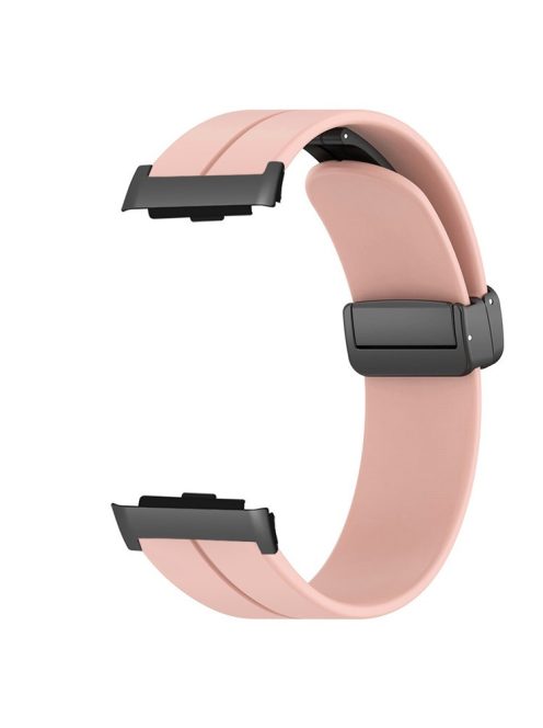 For Huawei Watch D Strap Replacement Soft Silicone Watch Strap with Magnetic Folding Buckle - Pink