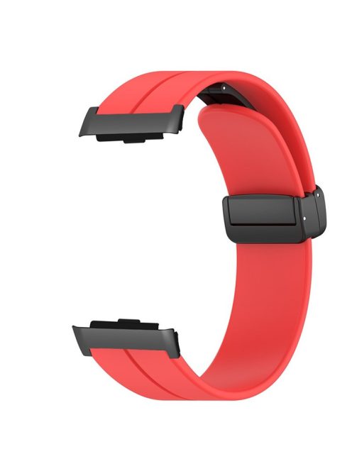 For Huawei Watch D Strap Replacement Soft Silicone Watch Strap with Magnetic Folding Buckle - Red