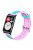 For Huawei Watch Fit / Watch Fit Special Edition Watch Band Dual Color Wave Design Silicone Strap - Pink+Teal Green