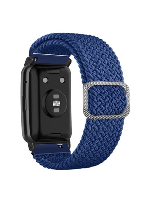 For Huawei Watch Fit / Watch Fit Special Edition Watch Band Nylon Braided Elastic Wrist Strap - Dark Blue