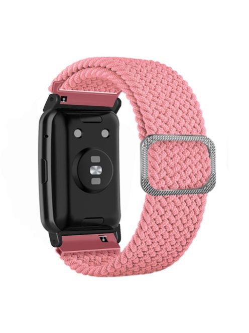 For Huawei Watch Fit / Watch Fit Special Edition Watch Band Nylon Braided Elastic Wrist Strap - Pink