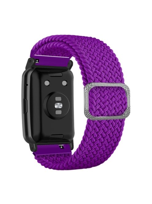 For Huawei Watch Fit / Watch Fit Special Edition Watch Band Nylon Braided Elastic Wrist Strap - Purple