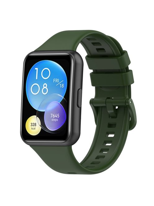 For Huawei Watch Fit 2 / Fit 2 Active / Classic / Elegant Silicone Watch Strap Soft Sport Replacement Watch Band - Army Green