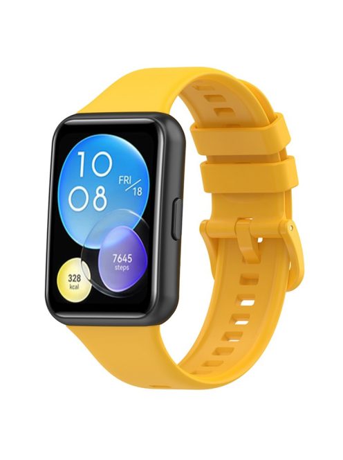 For Huawei Watch Fit 2 / Fit 2 Active / Classic / Elegant Silicone Watch Strap Soft Sport Replacement Watch Band - Yellow