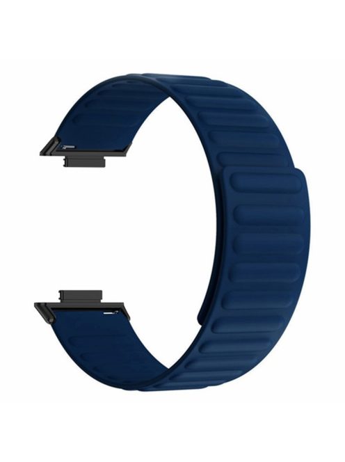 For Huawei Watch Fit 2 Magnetic Watch Strap Silicone Adjustable Wristband - Dark Blue