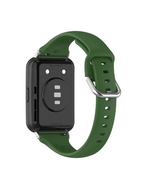 For Huawei Watch Fit 2 Silicone Watch Band Quick Release Sport Strap Replacement Bracelet - Army Green