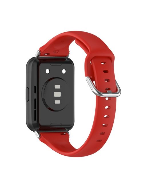 For Huawei Watch Fit 2 Silicone Watch Band Quick Release Sport Strap Replacement Bracelet - Red