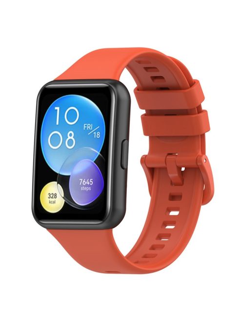 For Huawei Watch Fit 2 Silicone Watch Band Waterproof Replacement Wristband Watch Strap - Orange