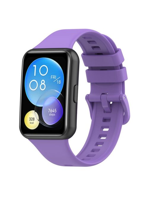 For Huawei Watch Fit 2 Silicone Watch Band Waterproof Replacement Wristband Watch Strap - Purple