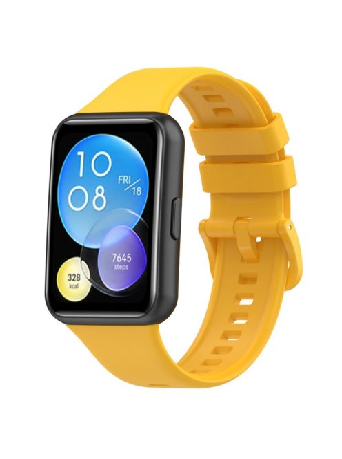 For Huawei Watch Fit 2 Silicone Watch Band Waterproof Replacement Wristband Watch Strap - Yellow