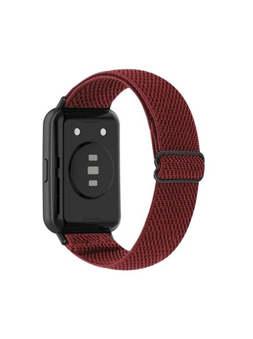 For Huawei Watch Fit 2 Smart Watch Band Replacement Ethnic Style Breathable Braided Nylon Wrist Strap - Wine Red