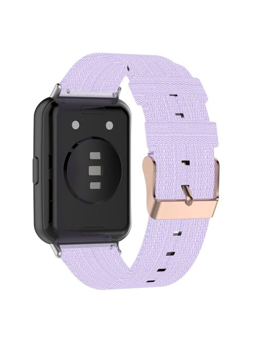 For Huawei Watch Fit 2 Watch Strap with Buckle Nylon Wrist Band Sports Watch 20mm Quick Release Watchband - Light Purple