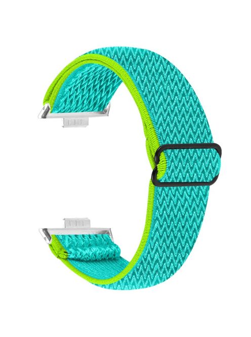 For Huawei Watch Fit 3 Adjustable Nylon Watch Band Wave Design Elastic Wrist Strao - Yellow+Green