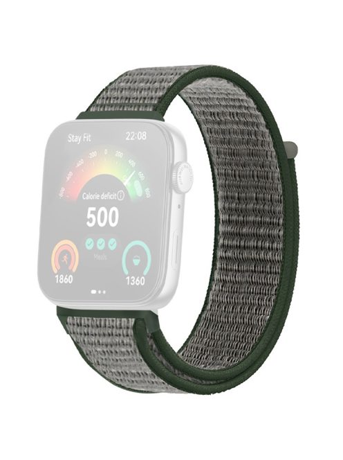 For Huawei Watch Fit 3 Band Breathable Braided Nylon Sport Adjustable Watch Strap - Deep Olive