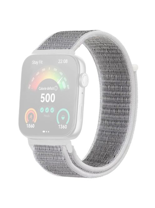 For Huawei Watch Fit 3 Band Breathable Braided Nylon Sport Adjustable Watch Strap - Greyish White