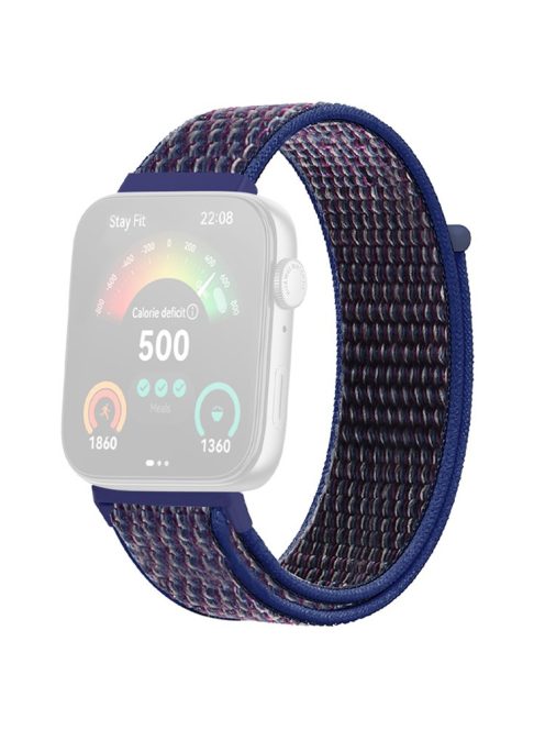 For Huawei Watch Fit 3 Band Breathable Braided Nylon Sport Adjustable Watch Strap - Indigo Blue