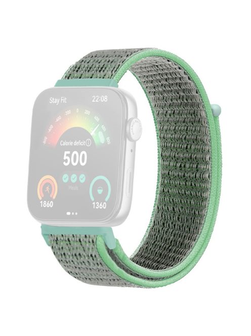 For Huawei Watch Fit 3 Band Breathable Braided Nylon Sport Adjustable Watch Strap - Light Green