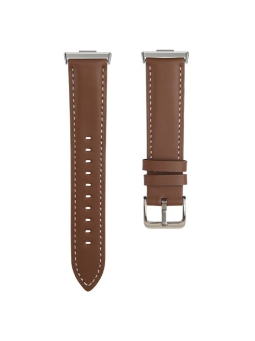 For Huawei Watch Fit 3 Genuine Cow Leather Band Slim Watch Strap - Brown