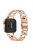 For Huawei Watch Fit 3 Metal Alloy Watch Band Rhinestones Resin Wristband Bracelet - Rose Gold+Nougat Pattern