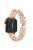 For Huawei Watch Fit 3 Metal Watch Band Gourd Shape Rhinestone Replacement Strap - Rose Gold