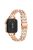 For Huawei Watch Fit 3 Metal Watch Strap Rhinestone Flower Style Band Bracelet - Rose Gold