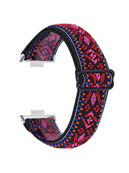 For Huawei Watch Fit 3 Nylon Watch Strap Pattern Print Adjustable Elastic Wrist Band - 15#