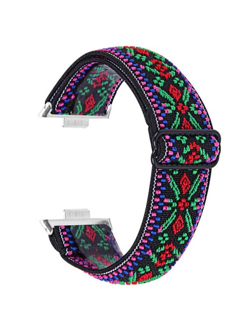 For Huawei Watch Fit 3 Nylon Watch Strap Pattern Print Adjustable Elastic Wrist Band - 16#