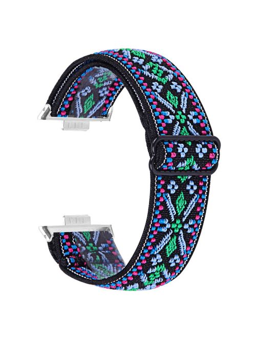 For Huawei Watch Fit 3 Nylon Watch Strap Pattern Print Adjustable Elastic Wrist Band - 19#