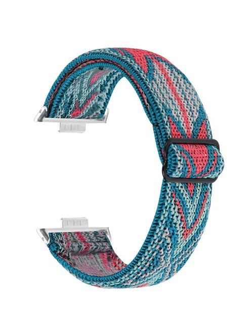 For Huawei Watch Fit 3 Nylon Watch Strap Pattern Print Adjustable Elastic Wrist Band - 37#