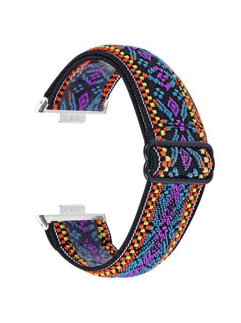 For Huawei Watch Fit 3 Nylon Watch Strap Pattern Print Adjustable Elastic Wrist Band - 5#