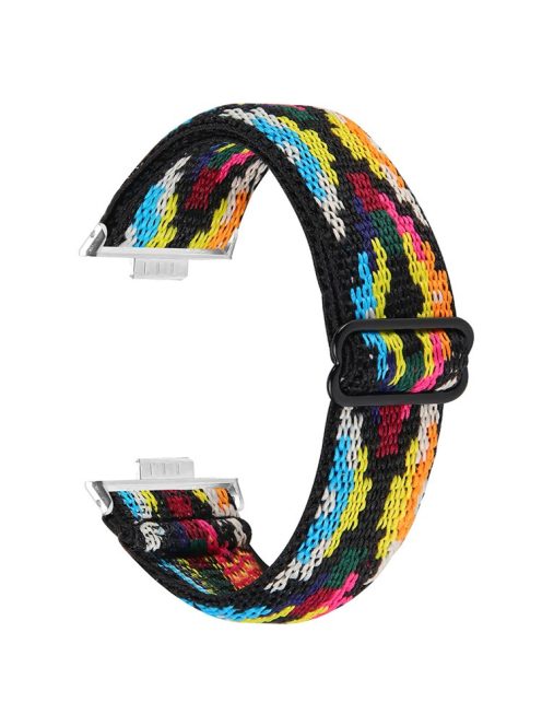 For Huawei Watch Fit 3 Nylon Watch Strap Pattern Print Adjustable Elastic Wrist Band - 53#