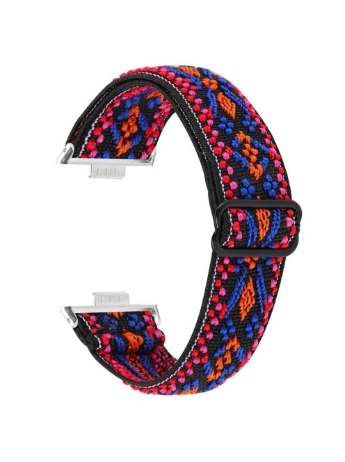 For Huawei Watch Fit 3 Nylon Watch Strap Pattern Print Adjustable Elastic Wrist Band - 54#