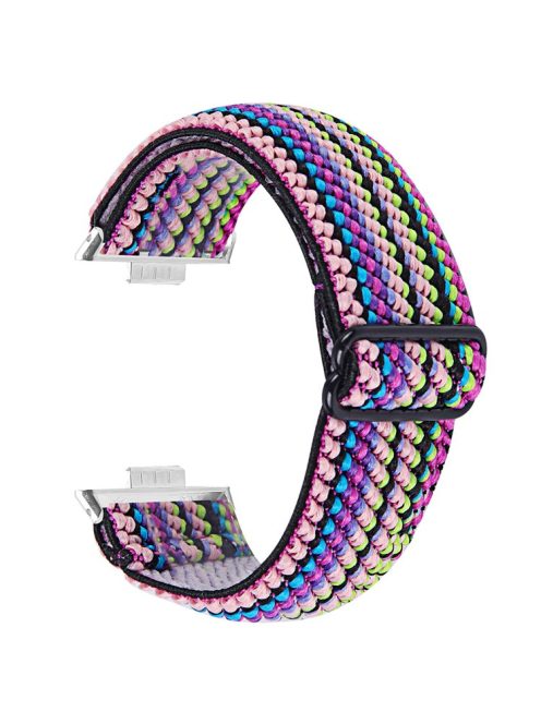 For Huawei Watch Fit 3 Nylon Watch Strap Pattern Print Adjustable Elastic Wrist Band - 9#