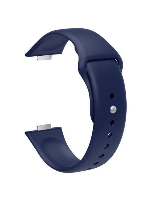 For Huawei Watch Fit 3 Replacement Strap Silicone Watch Band with Silver Buckle - Navy Blue