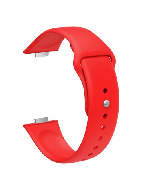 For Huawei Watch Fit 3 Replacement Strap Silicone Watch Band with Silver Buckle - Red