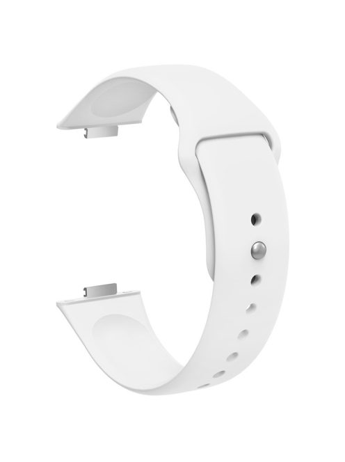 For Huawei Watch Fit 3 Replacement Strap Silicone Watch Band with Silver Buckle - White