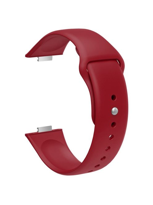 For Huawei Watch Fit 3 Replacement Strap Silicone Watch Band with Silver Buckle - Wine Red